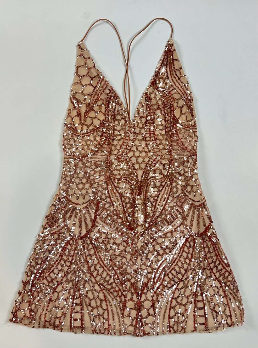 Hello Molly Rose Gold Sequin Mini Dress Size 6